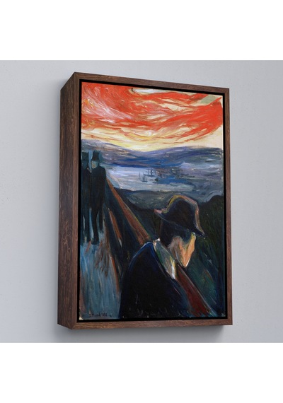 Ahşap Çerçeveli Edvard Munch - Çaresizlik Tablosu - Despair-8108