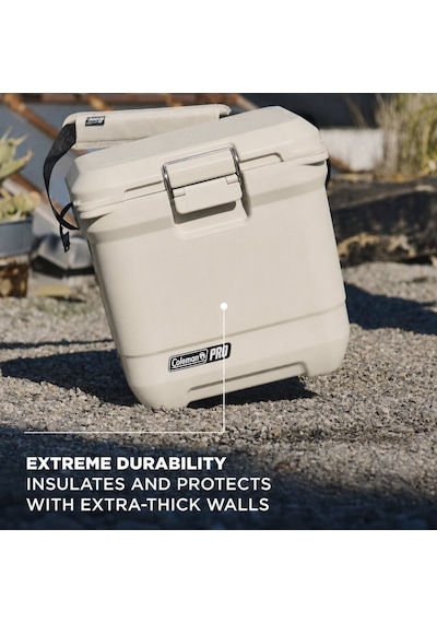 Coleman Pro 25qt Buzluk Kamp Yat Tekne 24l 36 Kutu Kapasite 3 Gün Soğuk Tutar Taşınabilir Bej
