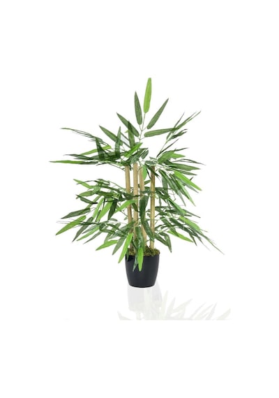 Yapay Ağaç Bambu Ağacı 4 Gövdeli 50X35 Siyah Plastik Saksılı