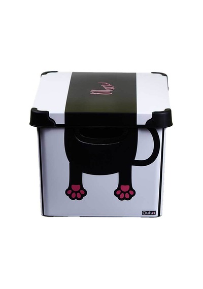 Style Box Meow Desenli 20 L Dekoratif Saklama Kutusu Çok Renkli