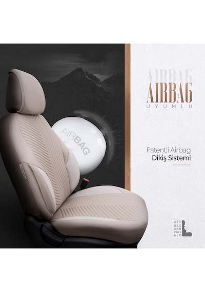 Advanced Design Özel Tasarım Premium Süet-Deri Ekstra Destekli Universal Oto Koltuk Kılıfı Tam Set