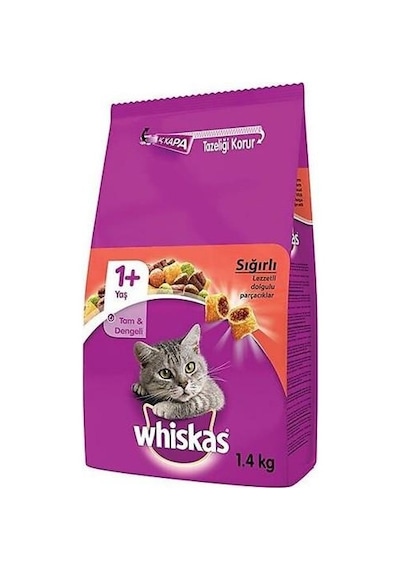 Whiskas Biftekli Yetişkin Kedi Maması 1400 G
