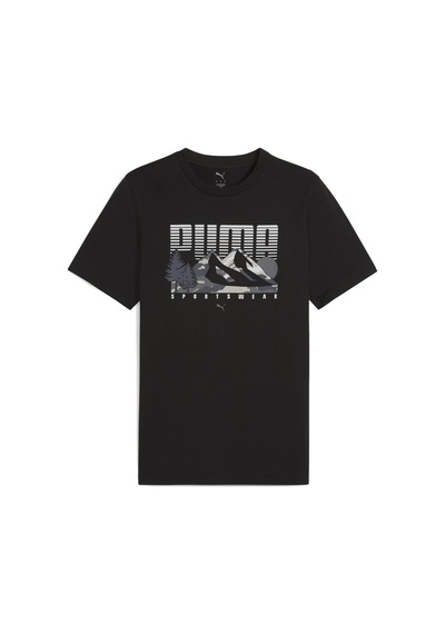 Puma 68482801 Graphics Mountain Tee Erkek Spor Tişört SIYAH