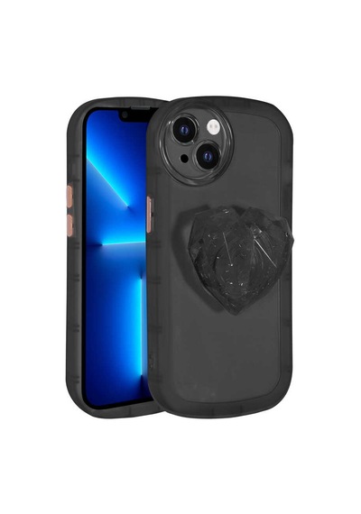 More Tr Apple Uyumlu iPhone 13 Uyumlu Kamera Korumalı Pop Soketli Renkli Mtr Ofro Kılıf-siyah