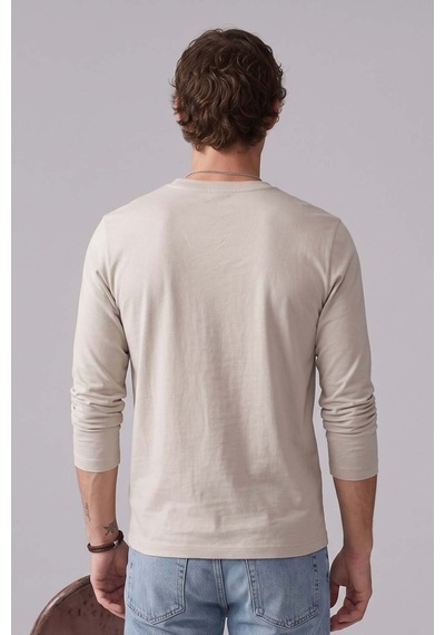 Barrels And Oıl Erkek Uzun Kollu Sweatshirt - Bej Bej