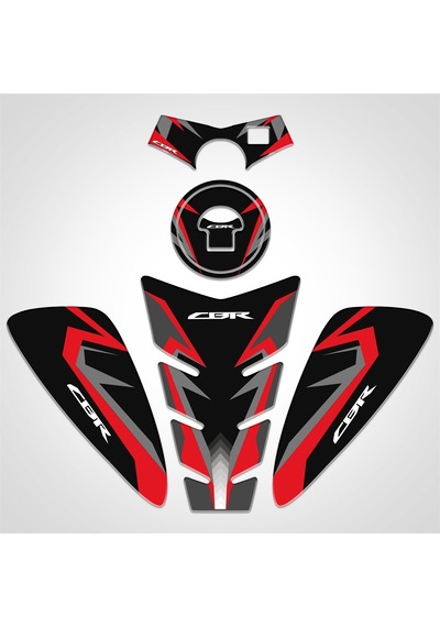 CBR 125 Tank Pad Depo Kapak Pad Gidon Pad Mesnet Pad Yan Pad Kırmızı Siyah