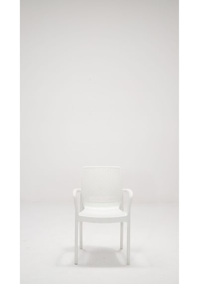 2 Adet Rattan Lüx Beyaz Sandalye / Balkon-Bahçe-Teras Beyaz