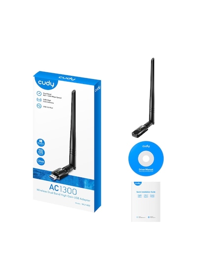 Cudy Wu1400 5ghz 867mbps, 2.4ghz 400mbps, Wi-fi Usb 3.0 Antenli Adaptör Ac1200 Serisi