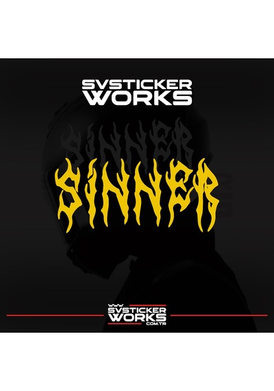 Sinner Kask Sticker Tüm Kasklar Uyumlu Tek Yön 1 Adet Sarı