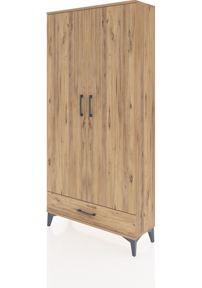 Arges Dolap Tek Raflı Tek Çekmeceli Tek Askılı 88x30x182 Çam-çam Çam