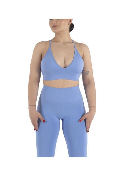 Nature The Brand Ntb İp Askılı V Yaka Sporcu Sütyeni, Fitness, Yoga, Pilates, Koşu, Antrenman Mavi