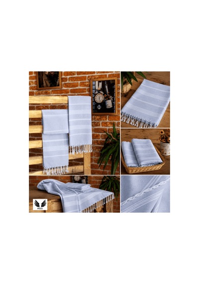 Pega Sultan Peştamal %100 Koton Bebe Mavisi Plaj Havlusu 90 x 170 CM