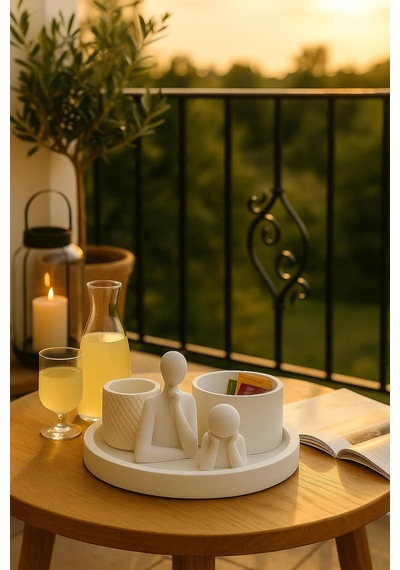 Modern Beyaz Dekoratif Set 5 Parçalı Minimalist Tasarım Genel