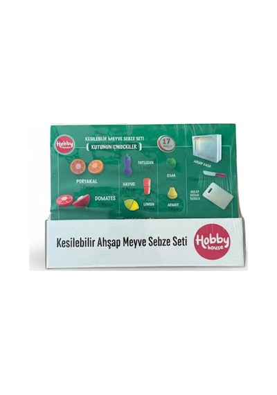 Hobby House 17 Parça Kesilebilir Ahşap Meyve Sebze Oyuncak Seti