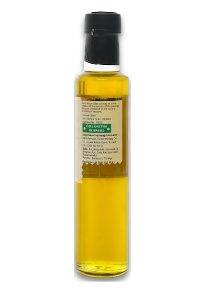 Erken Hasat Soğuk Sıkım Zeytinyağı Filtresiz Cam Şişe 250 Ml