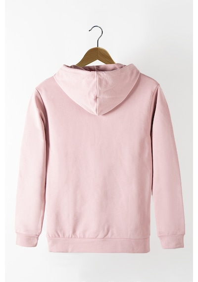 Terapi Men Erkek Pudra Kapüşonlu Kanguru Cepli Basic Sweatshirt Pudra