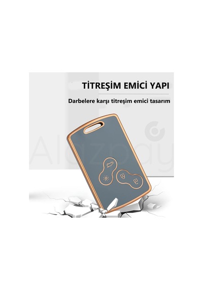 Renault Clio Megane Captur Koleos Fluence Uyumlu Laguna Anahtar Kılıfı Mavi Gold - 1 Adet