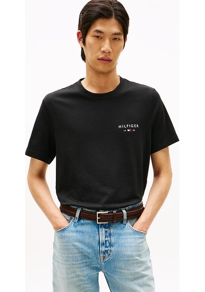 Tommy Hilfiger Brand Love Small Hılfıger Tee Erkek Siyah T-shirt - Mw0mw41456