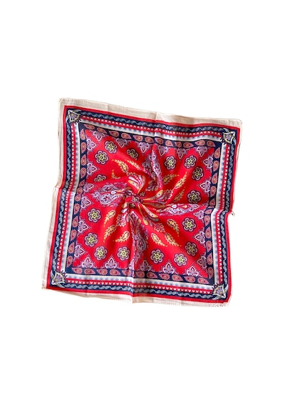2 Li Pamuklu Bandana Seti Özel Desen Bandana Fular Çanta Aksesuarı Bandana 45x50 Cm Gülkurusu