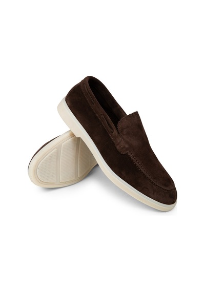 Deery Erkek Hakiki Süet Kahverengi Loafer Ayakkabı - 02032mkhvc01