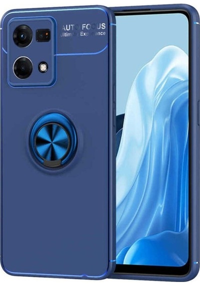 Oppo Reno 7 4g Kılıf Zore Ravel Silikon Kapak Mavi