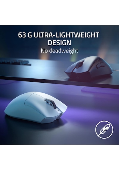 Deathadder V3 Pro - Hafif Kablosuz Ergonomik Espor Faresi 63g Hafif Tasarım, Focus Pro 30k Optik Sensör, Fare Anahtarı Gen-3, Hyperspeed Kablosuz Siyah Diğer