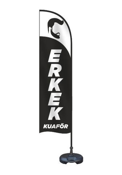 Erkek Kuaförü Yelken Bayrak Takımı Tek Ebat