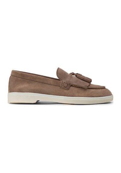 Deery Kadın Hakiki Süet Vizon Renk Püsküllü Loafer - 02042zvznc01