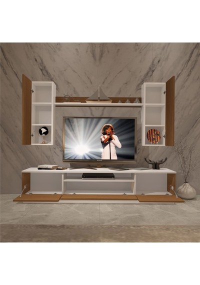 Decoraktiv Trendstyle 5ds Mdf Tv Ünitesi Tv Sehpası Beyaz - Ceviz
