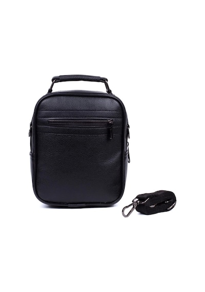 Strong Bag Strong Suni Deri Erkek El Çantası , Çapraz Askılı Omuz Çantası Np2040 Siyah