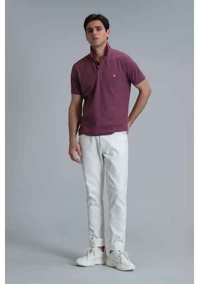 Lufian Erkek Laon Smart Polo T-shirt 111040164 Mürdüm