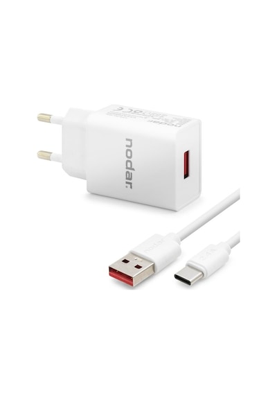 Nodar Type-c Hızlı Şarj Seti 12w 2.4a Usb Adaptörlü - Beyaz Nd1005