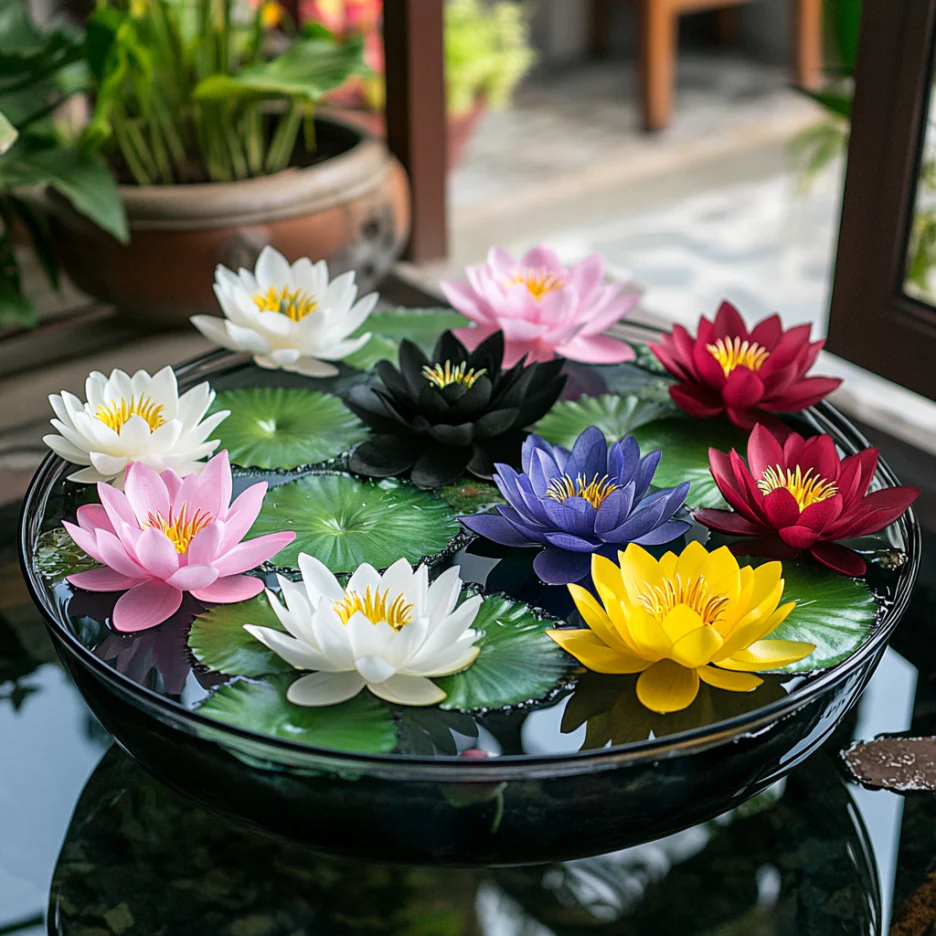 10 Adet Tohum Organik İthal Karma Karışık Renkli Nilüfer Lotus Su Çiçeği Tohumu 5 Renk Açan 10 Adet