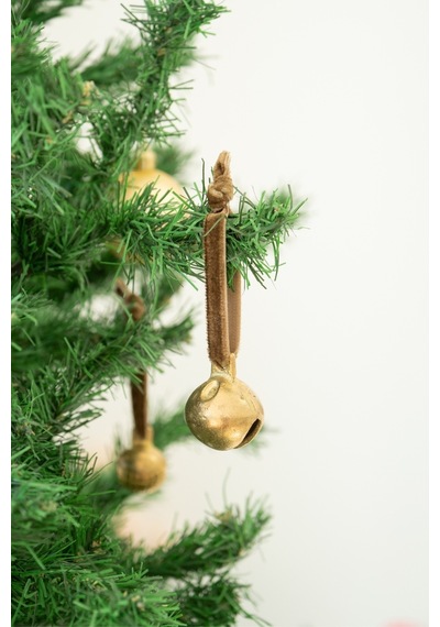 X Den.interiors Yılbaşı Ağaç Süsü Boz Yeşil Büyük Gold Top Çan Boz Yeşil - 663813166