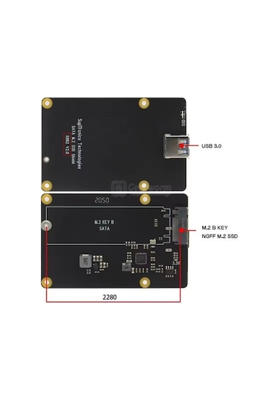 Raspberry Pi 4 Uyumlu M.2 Sata Ssd Genişletme Kartı Geekworm X862 V2.0