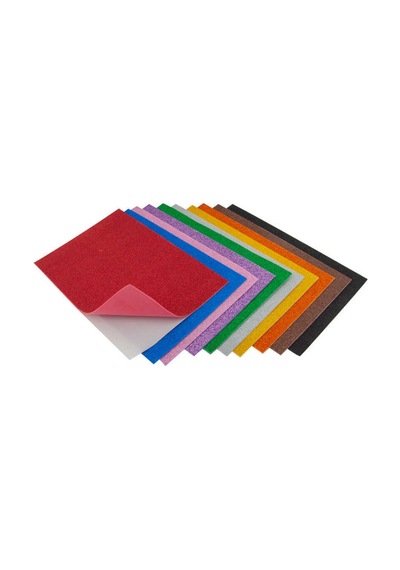 Simli Yapışkanlı Eva 10 Renk 50x70 Boyutunda 10'lu