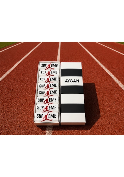 8 Çift Beyaz Kolej Tenis Spor Çorap 8 Adet