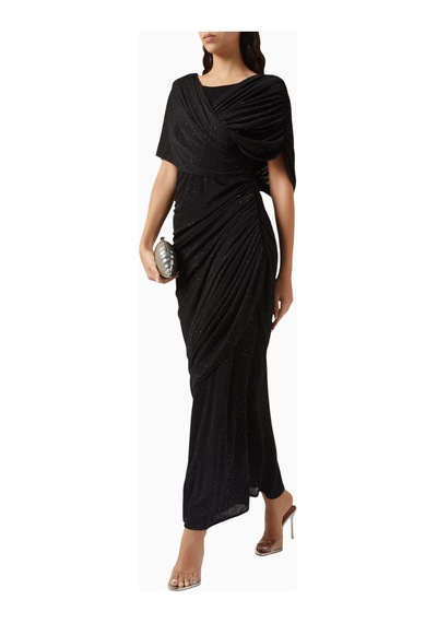 Ac By Aanchal Chanda Draped Maxi Kadın Elbise Siyah