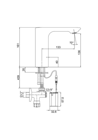 Eca Compact Fotoselli Lavabo Musluğu Pilli 108108038 Tek Su Girişli