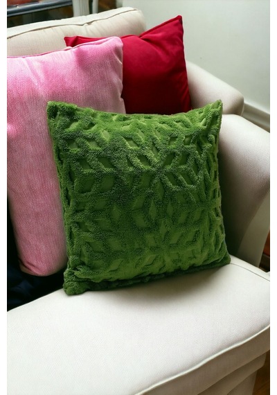 Bohem 4'lü Dekoratif Yastık Kılıfı Kırlent Kılıfı 43x43 Cm Yeşil Yeşil