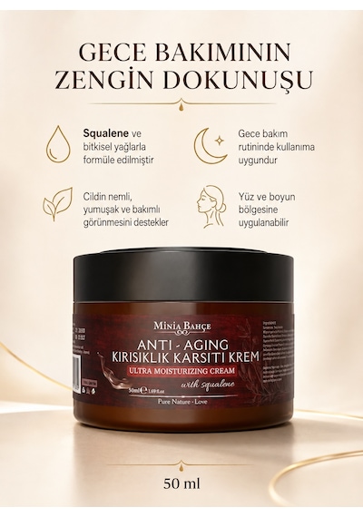 Minia Bahçe Squalene & Bitkisel Yağlar Yoğun Bakım Kremi 50 ML