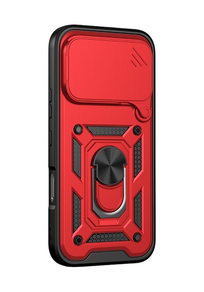Uryport Huawei Honor 600 Pars Lens Yüzüklü Silikon - Kırmızı