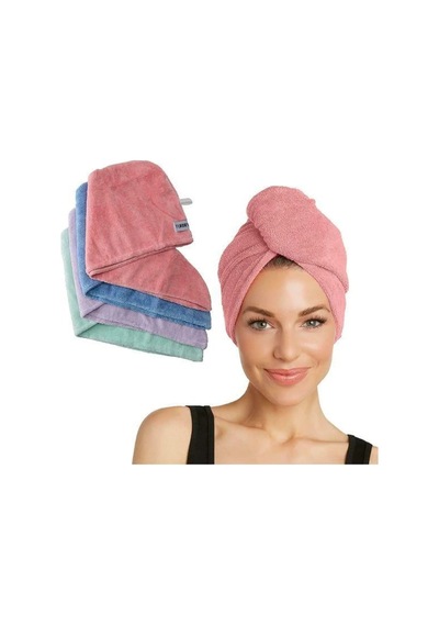 Pembe Saç Havlusu, Saç Bonesi, Banyo Deniz Ve Havuz Sonrası Plaj Için