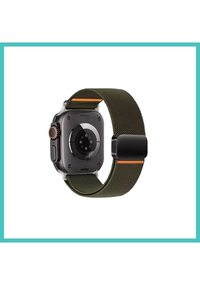Ny Joy Watch Ultra 49mm Nylon Manyetik Kordon - Yeşil Nyjoybz
