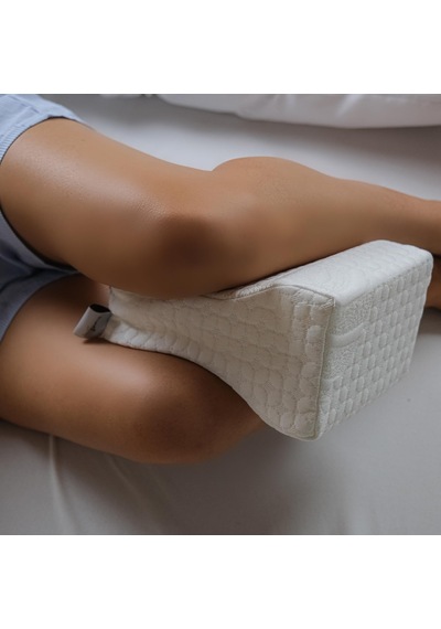 Ortopedik Bacak Arası Visco Yastık Küp Şeklinde Bacak Arası Yastık Doğal Viskon Kılıflı 25x19x13 Cm Genel