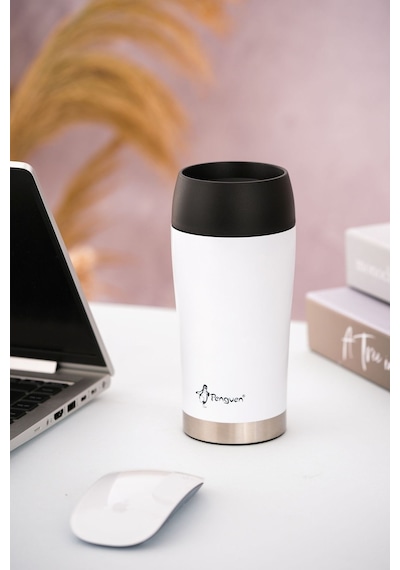 Penguen-3024 Beyaz Mug Termos 300ml Beyaz