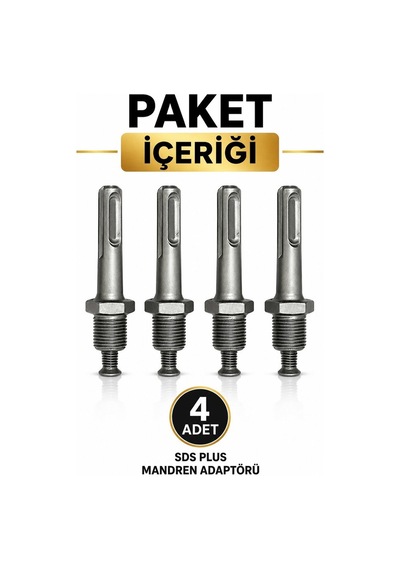 Sds Plus Mandren Adaptörü 4'lü Set Matkap İçin