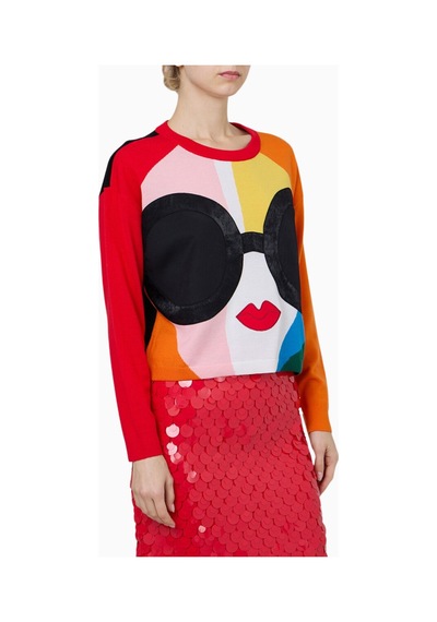 Almi Alice And Olivia Gleeson Surrealist Stace Face Kazak Çok Renkli M