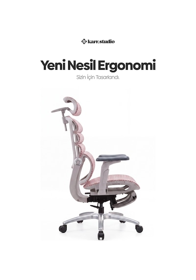 Rosso Ergonomik Çalışma Koltuğu - Pembe