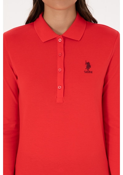 U.S. Polo Assn. Kadın Kırmızı Basic Polo Yaka Sweatshırt 50307755-VR030